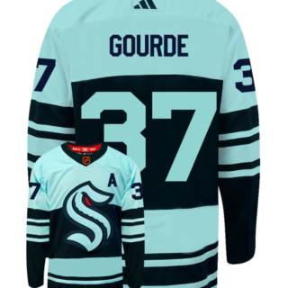 Men's Seattle Kraken #37 Yanni Gourde Ice Blue 2022-23 Reverse Retro Stitched Jersey