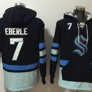 Men's Seattle Kraken #7 Jordan Eberle Navy Ageless Must-Have Lace-Up Pullover Hoodie