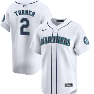 Men's Seattle Mariners #2 Justin Turner White 2024 Home Limited Stitched Jersey