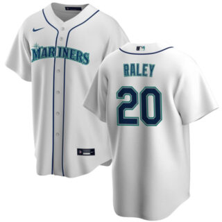 Men's Seattle Mariners #20 Luke Raley White Cool Base Stitched Jersey