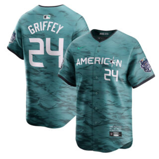 Men's Seattle Mariners #24 Ken Griffey Jr. Teal 2023 All-Star Cool Base With Patch Stitched Baseball Jersey