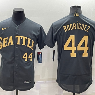 Men's Seattle Mariners #44 Julio Rodríguez 2022 All-Star Charcoal Flex Base Stitched Jersey