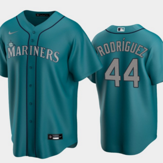 Men's Seattle Mariners #44 Julio Rodríguez Aqua Cool Base Stitched Jersey