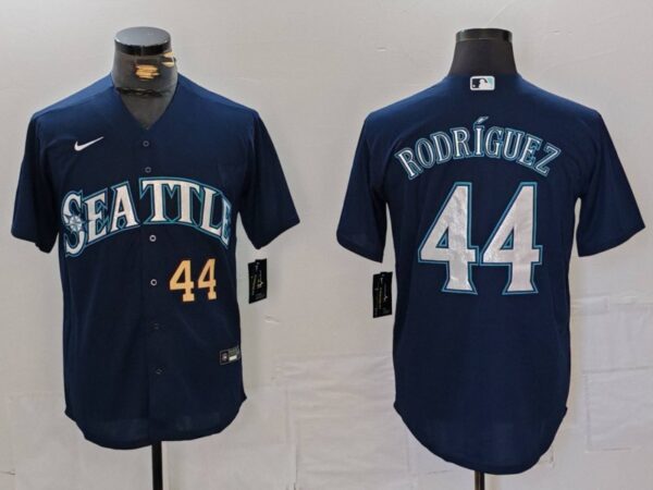 Men's Seattle Mariners #44 Julio Rodríguez Navy Cool Base Stitched Jerseys