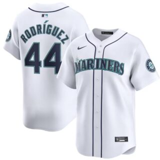 Men's Seattle Mariners #44 Julio Rodríguez White Home Limited Stitched Jersey