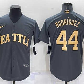 Men's Seattle Mariners #44 Julio Rodriguez Grey 2022 All Star Stitched Cool Base Nike Jersey