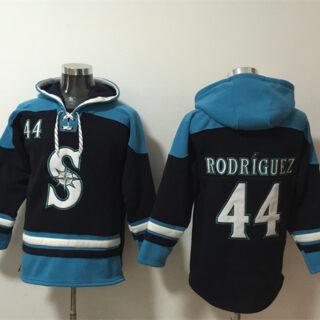 Men's Seattle Mariners #44 Julio Rodriguez Navy Awus Lace-Up Pullover Hoodie