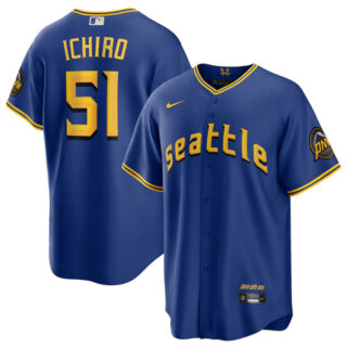 Men's Seattle Mariners #51 Ichiro Suzuki Royal 2023 City Connect Cool Base Stitched Baseball Jersey