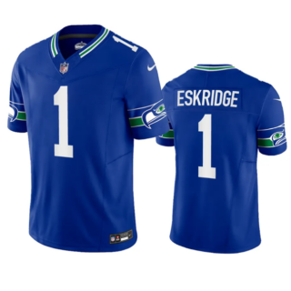 Men's Seattle Seahawks #1 Dee Eskridge Royal 2023 F.U.S.E. Vapor Limited Throwback Stitched Jersey