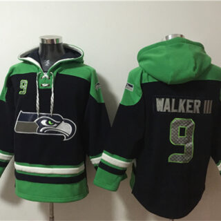 Men's Seattle Seahawks #9 Kenneth Walker III Black Ageless Must-Have Lace-Up Pullover Hoodie