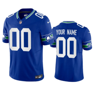 Men's Seattle Seahawks Active Player Custom Royal 2023 F.U.S.E. Vapor Limited Throwback Stitched Jersey