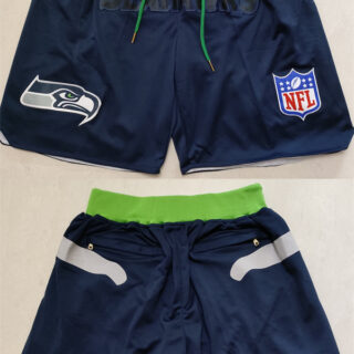 Men's Seattle Seahawks Navy Shorts (Run Small)