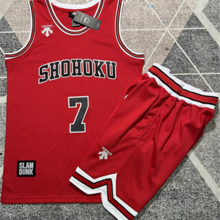 Men's Shohoku #7 Ryota Miyagi Red Stitched Basketball Jersey And Shorts Suit