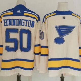 Men's St Louis Blues #50 Jordan Binnington Cream 2022 Winter Classic Authentic Jersey