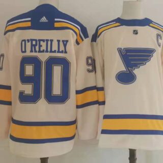 Men's St Louis Blues #90 Ryan OReilly Cream 2022 Winter Classic Authentic Jersey