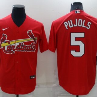 Men's St. Louis Cardinals #5 Albert Pujols Red Cool Base Stitched Jersey