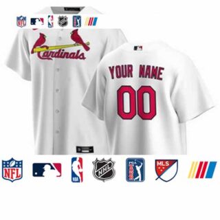 Men's St. Louis Cardinals Nike White Home 2020 Replica Custom Jersey