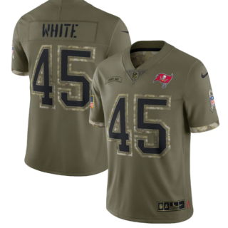 Men's Tampa Bay Buccaneers #45 Devin White Olive 2022 Salute To Service Limited Stitched Jersey