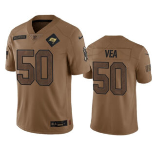 Men's Tampa Bay Buccaneers #50 Vita Vea 2023 Brown Salute To Service Limited Stitched Jersey