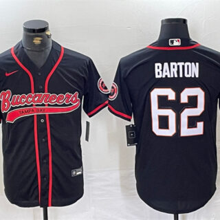 Men's Tampa Bay Buccaneers #62 Graham Barton Black Cool Base Stitched Baseball Jersey
