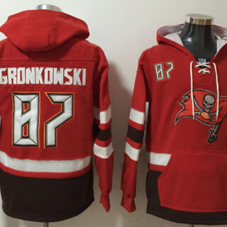 Men's Tampa Bay Buccaneers #87 Rob Gronkowski Red Ageless Must-Have Lace-Up Pullover Hoodie