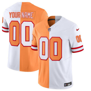 Men's Tampa Bay Buccaneers Active Player Custom 2023 F.U.S.E.White Gold Split Throwback Limited Stitched Jersey
