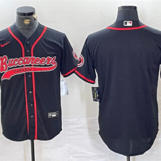 Men's Tampa Bay Buccaneers Blank Black Cool Base Stitched Baseball Jersey