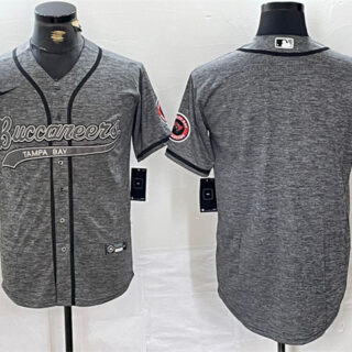Men's Tampa Bay Buccaneers Blank Grey Cool Base Stitched Baseball Jerseys