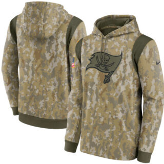 Men's Tampa Bay Buccaneers Camo 2021 Salute To Service Therma Performance Pullover Hoodie