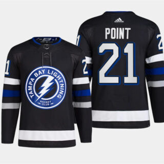 Men's Tampa Bay Lightning #21 Brayden Point Black Alternate Premier Breakaway Stitched Jersey