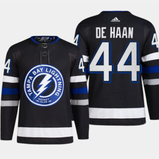 Men's Tampa Bay Lightning #44 Calvin De Haan Black Alternate Premier Breakaway Stitched Jersey
