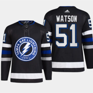 Men's Tampa Bay Lightning #51 Austin Watson Black Alternate Premier Breakaway Stitched Jersey