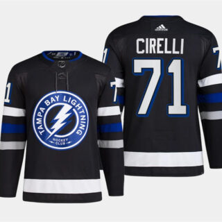 Men's Tampa Bay Lightning #71 Anthony Cirelli Black Alternate Premier Breakaway Stitched Jersey