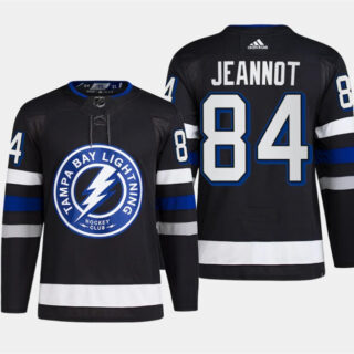 Men's Tampa Bay Lightning #84 Tanner Jeannot Black Alternate Premier Breakaway Stitched Jersey