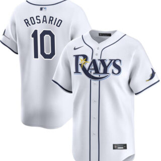 Men's Tampa Bay Rays #10 Amed Rosario White Home Limited Stitched Baseball Jersey