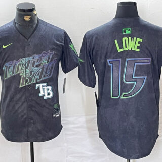 Men's Tampa Bay Rays #15 Josh Lowe Charcoal 2024 City Connect Limited Stitched Jerseys