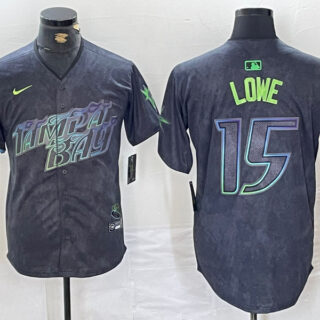 Men's Tampa Bay Rays #15 Josh Lowe Charcoal 2024 City Connect Limited Stitched Jerseys