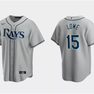 Men's Tampa Bay Rays #15 Josh Lowe Gray Cool Base Stitched Baseball Jersey
