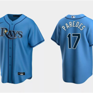 Men's Tampa Bay Rays #17 Isaac Paredes Light Blue Cool Base Stitched Baseball Jersey