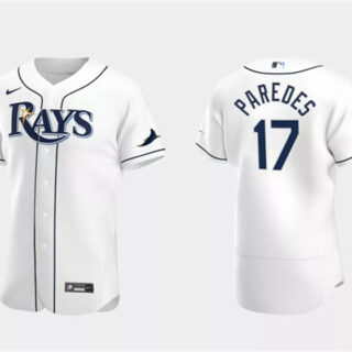 Men's Tampa Bay Rays #17 Isaac Paredes White Flex Base Stitched Baseball Jersey