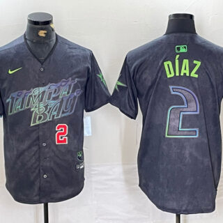 Men's Tampa Bay Rays #2 Yandy Díaz Charcoal 2024 City Connect Limited Stitched Baseball Jersey