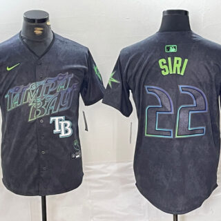 Men's Tampa Bay Rays #22 Jose Siri Charcoal 2024 City Connect Limited Stitched Baseball Jerseys