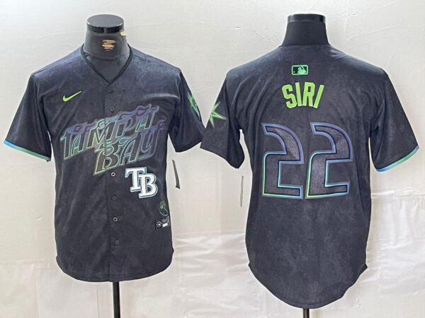 Men's Tampa Bay Rays #22 Jose Siri Charcoal 2024 City Connect Limited Stitched Baseball Jerseys