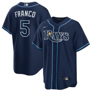Men's Tampa Bay Rays #5 Wander Franco Navy Cool Base Stitched Baseball Jersey