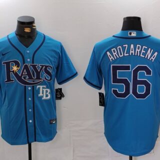 Men's Tampa Bay Rays #56 Randy Arozarena Blue Cool Base Stitched Baseball Jerseys