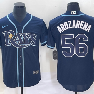 Men's Tampa Bay Rays #56 Randy Arozarena Navy Cool Base Stitched Baseball Jerseys