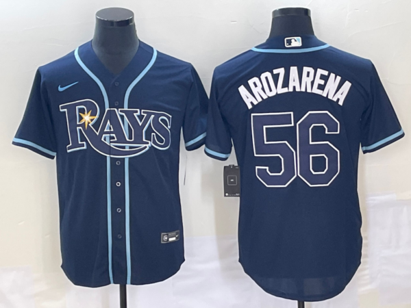 Men's Tampa Bay Rays #56 Randy Arozarena Navy Cool Base Stitched Baseball Jerseys