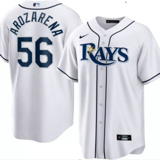 Men's Tampa Bay Rays #56 Randy Arozarena White Cool Base Stitched Baseball Jersey