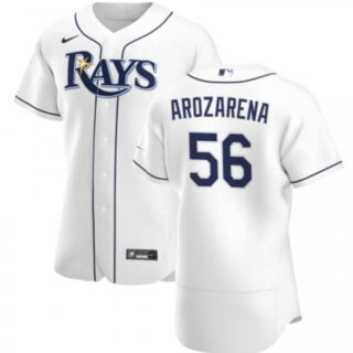 Men's Tampa Bay Rays #56 Randy Arozarena White Flex Base Stitched Jersey