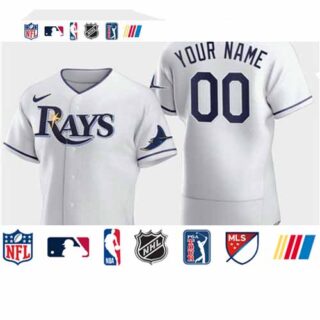 Men's Tampa Bay Rays Custom Nike Flexbase White Jersey